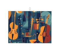 Tappetino scolapiatti assorbente per violoncello e violino, per bancone della cucina, tappetino colorato per musica, caffè, scolapiatti con anello per appenderlo, 45 x 61 cm
