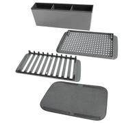 Tappetino scolapiatti assorbente, scolapiatti da cucina, super assorbente, antiscivolo, con porta utensili, per tazze, piatti, pentole, padelle, casa, appartamento, ristorante, fattoria, famiglia