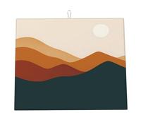 Tappetino scolapiatti astratto con motivo tramonto montagna per bancone cucina, tappetino scolapiatti in microfibra, assorbente, ad asciugatura rapida, indispensabile per la cucina, 16x18 pollici
