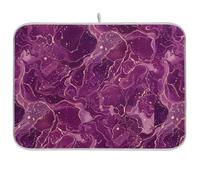 Tappetino scolapiatti astratto cosmico viola oro ad asciugatura rapida tappetino da bar in microfibra protettivo, 45,7 x 61 cm