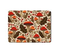 Tappetino scolapiatti autunnale a forma di fungo, per cucina, rustico, arancione, floreale, assorbente, in gomma, scolapiatti stagionale, in pelle PU, per bancone, protezione per bancone, 45,7 x 61 cm