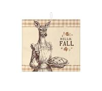 Tappetino scolapiatti autunnale con cervo per bancone della cucina, rustico casale scozzese, assorbente, tappetino scolapiatti in microfibra, accogliente tappetino per asciugare il bancone della