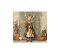 Tappetino scolapiatti autunnale con giraffa per bancone della cucina, stile vintage rustico floreale, assorbente, tappetino scolapiatti in microfibra, accogliente tappetino per asciugare il bancone