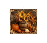 Tappetino scolapiatti autunnale con girasole per bancone della cucina, tappetino scolapiatti assorbente rustico floreale in microfibra, per raccolta autunnale, 40,6 x 45,7 cm