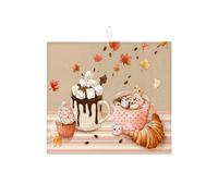 Tappetino scolapiatti autunnale per bancone della cucina, accogliente, assorbente, per cioccolata calda, tappetino scolapiatti in microfibra, per bancone della cucina, protezione da bar, 40,6 x 45,7