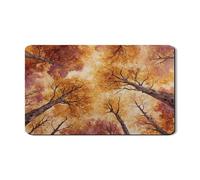 Tappetino scolapiatti autunnale per bancone della cucina, motivo albero rustico in gomma assorbente, tappetino scolapiatti in pelle PU per protezione bar 30,5 x 50,8 cm