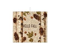 Tappetino scolapiatti autunnale per bancone della cucina, rustico pigne a ghianda, assorbente, tappetino scolapiatti in microfibra autunnale per decorazione bancone della cucina, 40,6 x 45,7 cm