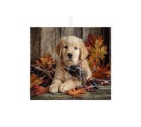 Tappetino scolapiatti autunnale per bancone della cucina, simpatico Golden Retriever assorbente scolapiatti tappetino in microfibra per bar 40,6 x 45,7 cm
