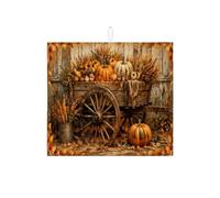 Tappetino scolapiatti autunnale per bancone della cucina, tappetino assorbente per scolapiatti rustico con zucca floreale, tappetino scolapiatti vintage in microfibra per decorazione bancone della