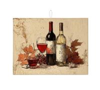 Tappetino scolapiatti autunnale per bancone della cucina, tappetino assorbente rustico vintage per scolapiatti in microfibra, comodo tappetino per asciugare il bancone della cucina e la sala da pranzo