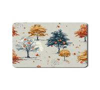 Tappetino scolapiatti autunnale per bancone della cucina, tappetino scolapiatti in gomma assorbente con stampa albero, tappetino scolapiatti stagionale in pelle PU per protezione bar 30,5 x 50,8 cm
