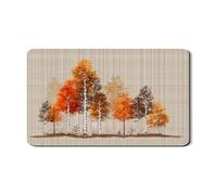 Tappetino scolapiatti autunnale per bancone della cucina, tappetino scolapiatti in gomma assorbente rustico con albero di arancio, accogliente tappetino in pelle PU per bar 30,5 x 50,8 cm