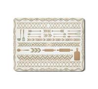 Tappetino scolapiatti beige per bancone della cucina, tappetino scolapiatti in gomma assorbente a punta di freccia, tappetino scolapiatti in pelle sintetica per caffè e bar, 45 x 61 cm