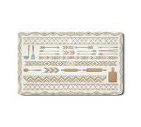 Tappetino scolapiatti beige per bancone della cucina, tappetino scolapiatti in gomma assorbente a punta di freccia, tappetino scolapiatti in pelle sintetica per caffè e bar, 30,5 x 50,8 cm