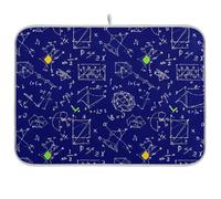 Tappetino scolapiatti bianco con formule matematiche blu, tappetino da bar, assorbente, tappetino scolapiatti da cucina, 45,7 x 40,6 cm