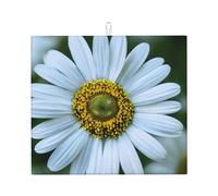 Tappetino scolapiatti bianco con stampa margherita per cucina, assorbente, riutilizzabile, per lavello, utensili da tavolo