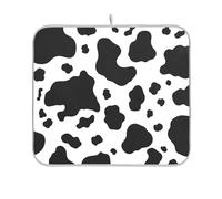 Tappetino scolapiatti bianco nero a pois per bancone della cucina, tappetino reversibile per scolapiatti ad asciugatura rapida, 40,6 x 45,7 cm
