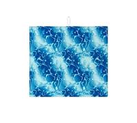Tappetino scolapiatti blu astratto per bancone della cucina, tappetino assorbente per scolapiatti Fluid Art, tappetino in microfibra Summer Ocean per protezione bar 40,6 x 45,7 cm