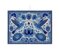 Tappetino scolapiatti blu con colibrì per bancone della cucina, tappetino assorbente per scolapiatti floreale, tappetino in microfibra primaverile per proteggere il bancone della cucina, 45,7 x 61 cm