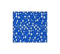 Tappetino scolapiatti blu con motivo a croce per bancone della cucina, tappetino scolapiatti moderno astratto assorbente per tutto l'anno in microfibra 40,6 x 45,7 cm