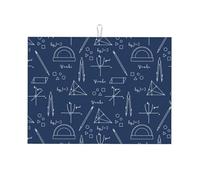 Tappetino scolapiatti blu con stampa matematica, in microfibra, grande tappetino scolapiatti per bancone della cucina, tappetino per scolapiatti super assorbente, facile da pulire, 45,7 x 61 cm