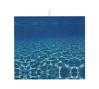 Tappetino scolapiatti blu con stampa oceano profondo per cucina assorbente riutilizzabile tappetino lavello rack utensili tavolo