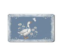 Tappetino scolapiatti blu floreale per bancone della cucina, in gomma assorbente con oce e crisantemi, tappetino scolapiatti con design a farfalla primaverile, per bar, 30,5 x 50,8 cm