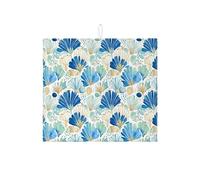 Tappetino scolapiatti blu floreale per bancone della cucina, moderno acquerello assorbente scolapiatti tappetino scolapiatti decorazione primavera cucina tappetino per asciugatura per bar protezione