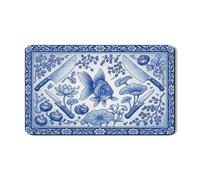 Tappetino scolapiatti blu floreale per bancone della cucina, tappetino scolapiatti in gomma assorbente vintage a forma di pesce, tappetino scolapiatti in pelle PU Spring Nature per bar, 30,5 x 50,8 cm