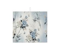 Tappetino scolapiatti blu floreale per cucina, tappetino scolapiatti assorbente vintage botanico, tappetino scolapiatti in microfibra ispirato alla primavera per bancone, 40,6 x 45,7 cm