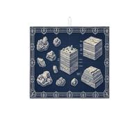 Tappetino scolapiatti blu navy Geology per bancone della cucina, tappetino assorbente scolapiatti motivo roccia, tappetino scolapiatti in microfibra vintage per cucina, caffè, bar, protezione 40,6 x
