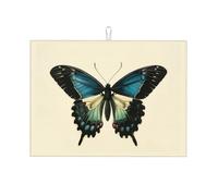 Tappetino scolapiatti blu nero con farfalla artistica, in microfibra, grande tappetino scolapiatti per bancone della cucina, tappetino super assorbente, tappetino scolapiatti facile da pulire, 45,7 x