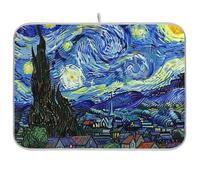 Tappetino scolapiatti blu notte stellata, 45,7 x 61 cm, assorbente, reversibile, grande accessorio da cucina