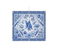 Tappetino scolapiatti blu per bancone della cucina, tappetino assorbente vintage a forma di pesce, tappetino scolapiatti in microfibra primaverile per proteggere il bancone della cucina, 40,6 x 45,7