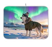 Tappetino scolapiatti Cane Aurora Lavastoviglie 18 X 24 Cucina Contatore Scarico Opaco Bottiglia Asciugatrice Grande Microfibra Piatto