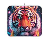 Tappetino scolapiatti carino assorbente ad asciugatura rapida arte controsoffitto protezione dal calore tigre colorato piatto cucina contatore tappetino 45,7 x 61 cm
