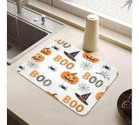 Tappetino scolapiatti carino Boo streghe pipistrello aracnide zucca | Tappetino scolapiatti asciugatura rapida scolapiatti tappetino cucina controsoffitto decorazione