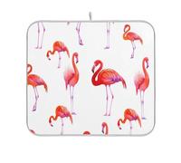 Tappetino scolapiatti carino super assorbente colori resistenti al calore tappetino da cucina accessori bancone 45,7 x 61 cm fenicotteri pose bianco rosa