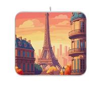 Tappetino scolapiatti carino super assorbente multicolore tappetino per cucina tappetino 45,7 x 61 cm Torre Eiffel Parigi City Tramonto