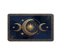 Tappetino scolapiatti celestiale con luna e stella per cucina, in gomma assorbente oro e blu navy, tappetino scolapiatti vintage in pelle PU per bar, 30,5 x 50,8 cm