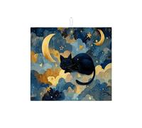 Tappetino scolapiatti celestiale per bancone della cucina, blu notte stellata blu notte stellata, tappetino scolapiatti da sogno in microfibra per protezione bar 40,6 x 45,7 cm