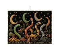 Tappetino scolapiatti celestiale per bancone della cucina, tappetino scolapiatti assorbente astratto con luna colorata, tappetino scolapiatti artistico in stile vintage, per bancone della cucina