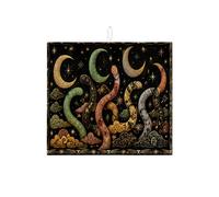 Tappetino scolapiatti celestiale per bancone della cucina, tappetino scolapiatti assorbente astratto con luna colorata, tappetino scolapiatti artistico in stile vintage, per bancone della cucina