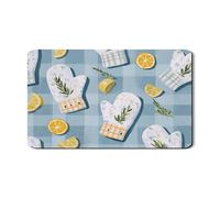 Tappetino scolapiatti chic per uso in cucina, tappetino scolapiatti in gomma assorbente moderno botanico per scolapiatti con motivo floreale ispirato alla primavera per bancone della cucina, 30,5 x