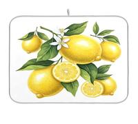 Tappetino scolapiatti classico, colore bianco limone, reversibile, 45,7 x 61 cm