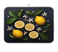 Tappetino scolapiatti classico, in microfibra, 45,7 x 61 cm, colore: nero limone