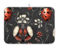 Tappetino scolapiatti colorato a forma di coccinelle rosse, tappetino da cucina per friggitrice ad aria opaca, resistente al calore, 40,6 x 45,6 cm
