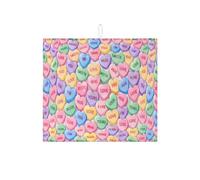 Tappetino scolapiatti colorato a forma di cuore per bancone della cucina, tappetino assorbente per scolapiatti in microfibra per San Valentino, protezione per bar, 40,6 x 45,7 cm