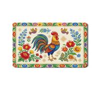 Tappetino scolapiatti colorato a forma di gallo, per bancone della cucina, in gomma assorbente floreale, tappetino scolapiatti in pelle sintetica per bar, protezione per bar, 30,5 x 50,8 cm