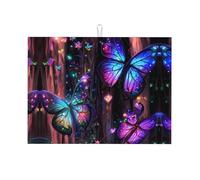 Tappetino scolapiatti colorato con farfalla e sogno, in microfibra, grande tappetino scolapiatti per bancone della cucina, tappetino super assorbente, tappetino scolapiatti facile da pulire, 45,7 x 61